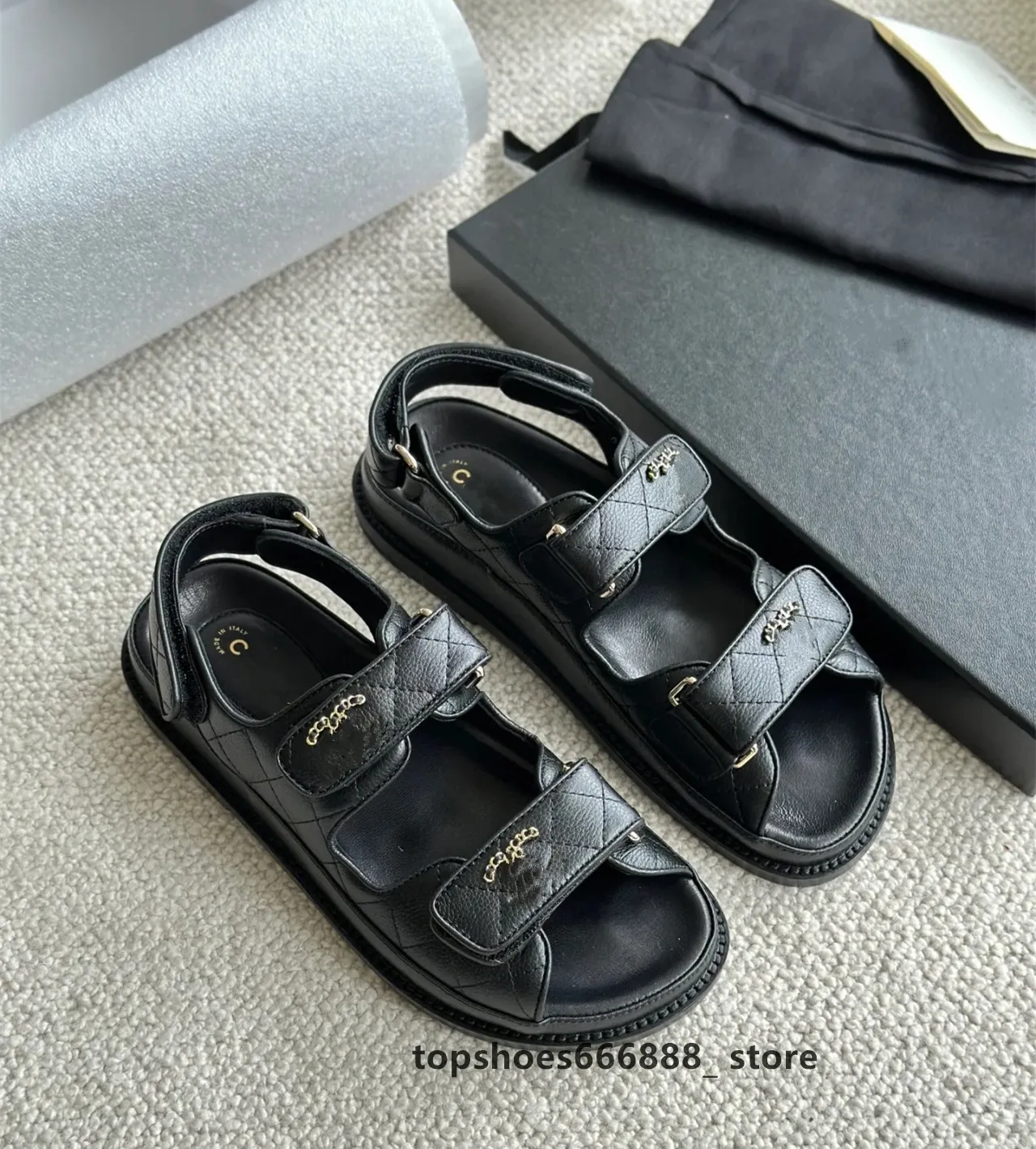 Paris 2023 Ladies Sandals Leather Buckle Luxury Brands Designer
