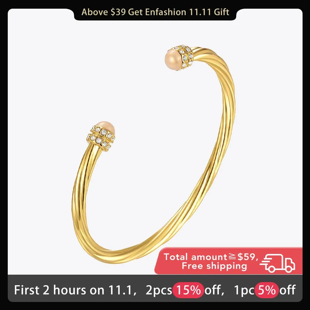 Bangle Enfashion Twisty Epoxy Pulseiras para Mulheres Cor de Ouro Pulseira Femme 2021 Moda Jóias Presentes Pulseiras Feminina B212268