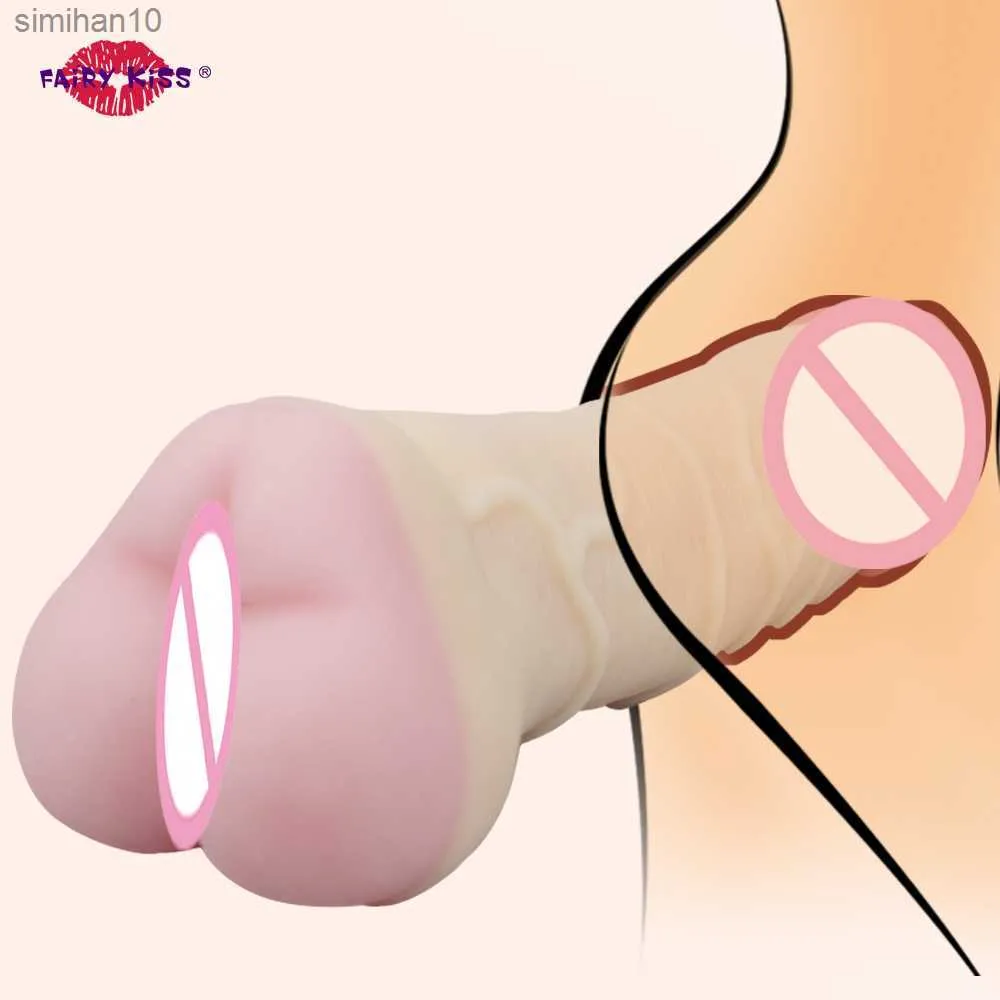 Masturbators Realistic Penis Enlarger Sleeve with Pussy Fake Ass Men Masturbator Women Masturbator Sex Toys Real Dildo for Couples Gay Male L230518