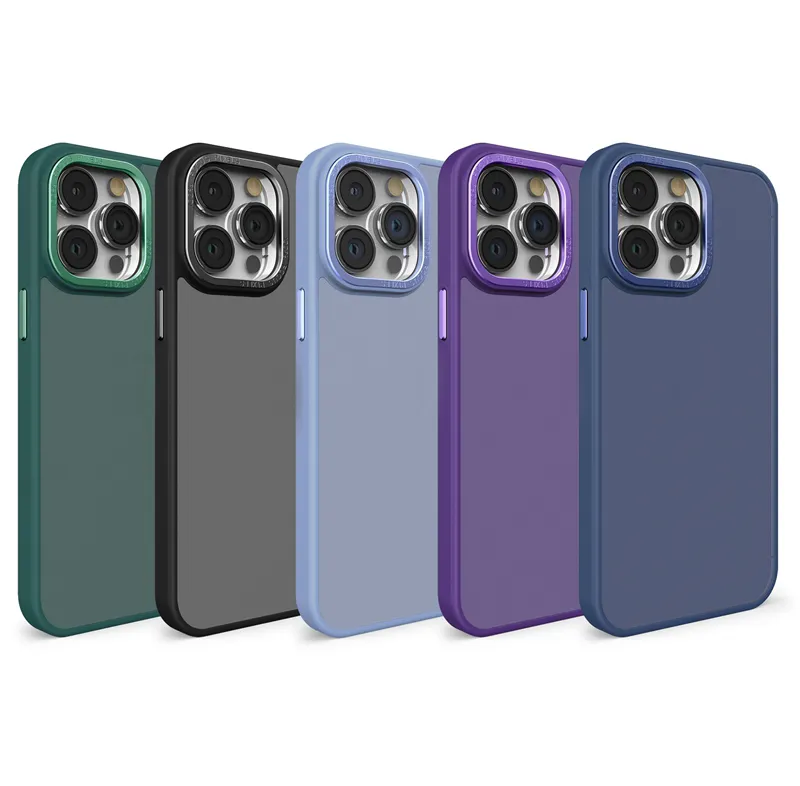 Funda Silicona + Cubre Cámara Aluminio Iphone 15 Pro Max 13-Colores
