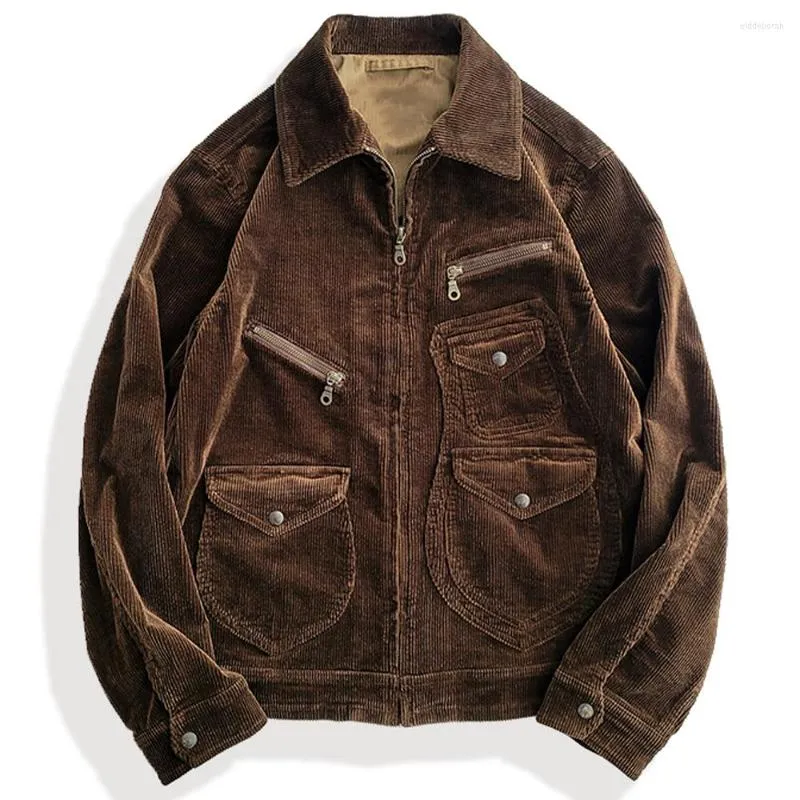 Jackets masculinos de alta qualidade Vintage Corduroy Captero e jaqueta Primavera Autumn Outo