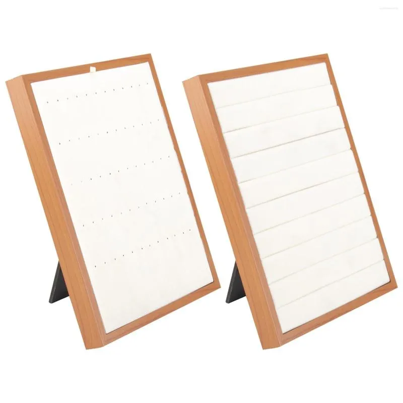 Jewelry Pouches Wooden Display Boards Showing Rack Freestanding Holder Storage Tray For Counter Shop Showroom