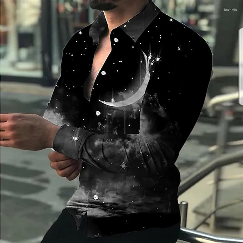 Camicie casual da uomo 2023 Camicia da bavero a maniche lunghe moda uomo Modello creativo ad alta definizione Materiale morbido confortevole di alta