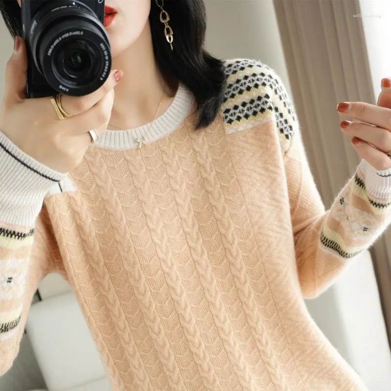 Women s Sweaters Cashmere Sweater Women Winter Wool Round Neck Knit Pullover Year Fashion Long Sleeve Ladies Tops