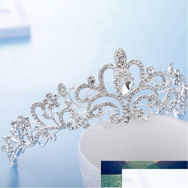 Gioielli per capelli Donne Ragazze Elegante Sposa Corona Copricapo Strass Diademi Regalo carino Prezzo di fabbrica Design esperto Qualit Dhgarden Dhhsx