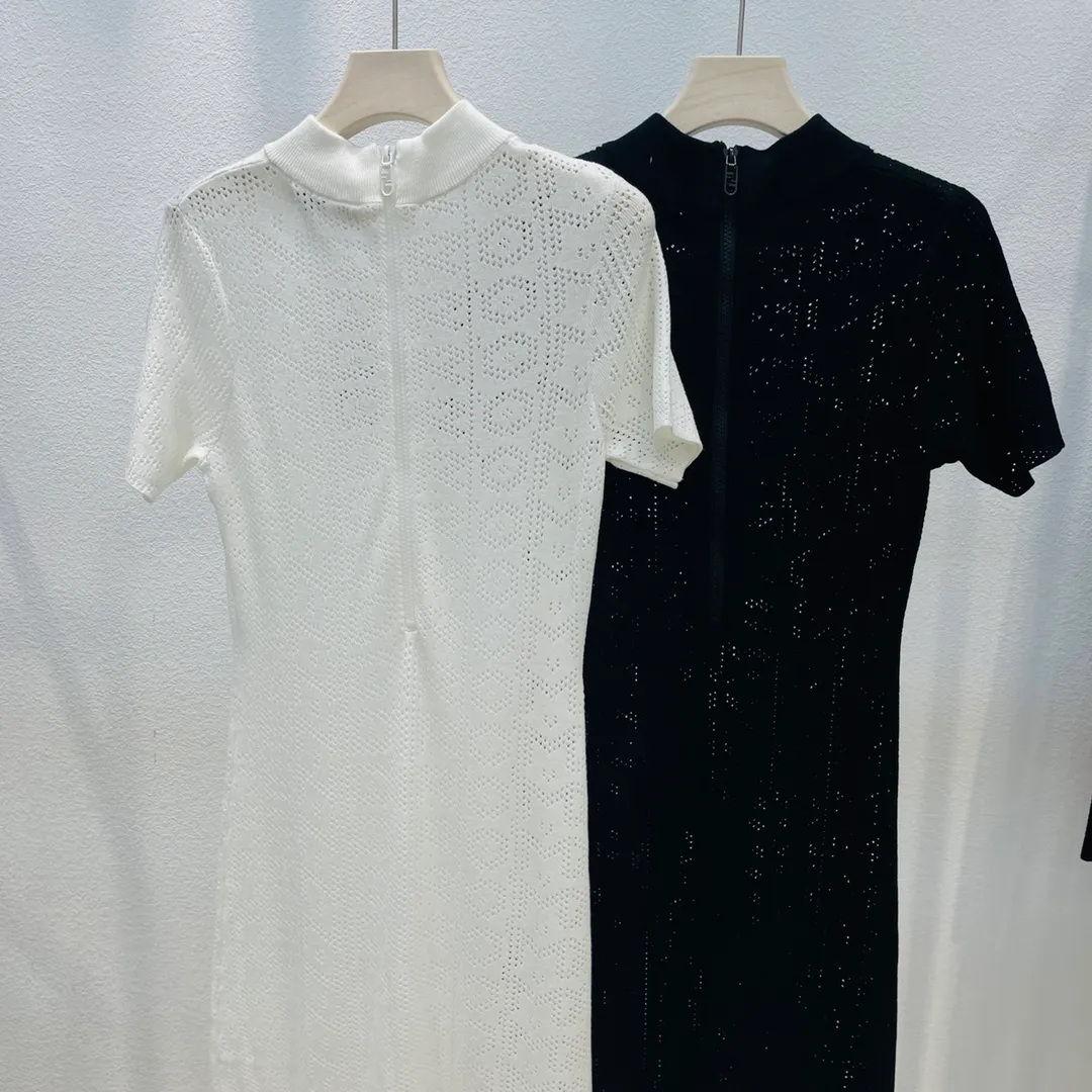 Luxury Lace Knit Corset Waist Dress With Hollow Out Design Sexy