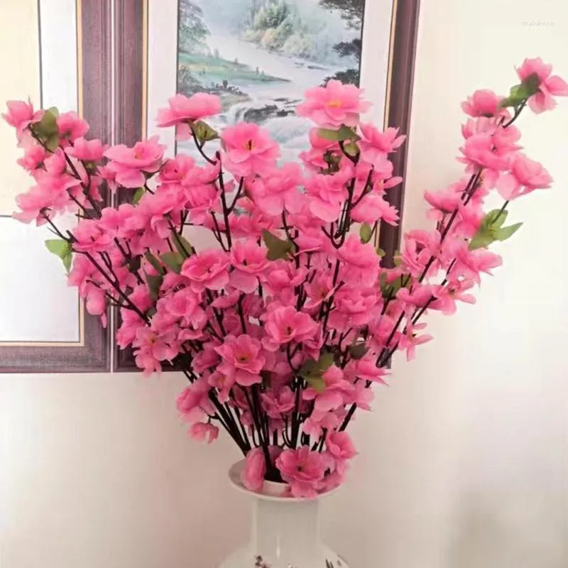 Dekorativa blommor 125 cm Artificial Flower Silk Peach Blossom Branch Cherry Spring Plum Fake For Wedding Party Home Decoration Props