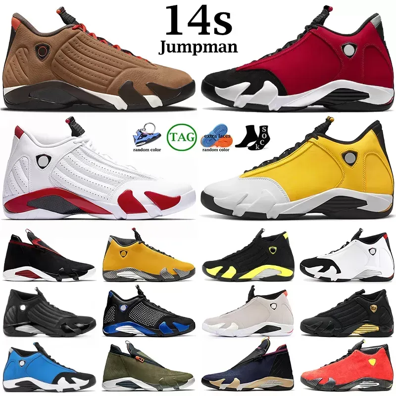 Mens Basketball Shoes 14s Jumpman 14 Ginger Candy Cane Winterized