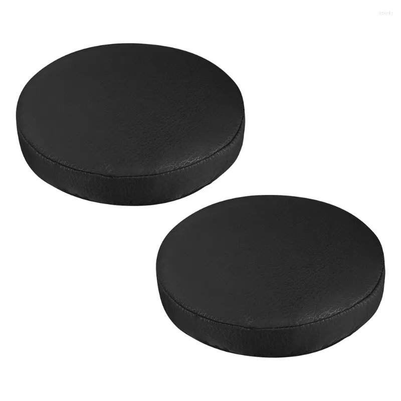 Capas de cadeira 2 PCs Sala de jantar da tampa da tampa do banco de jantar Redonda de círculo de pó à prova de poeira Black Vanity Desk