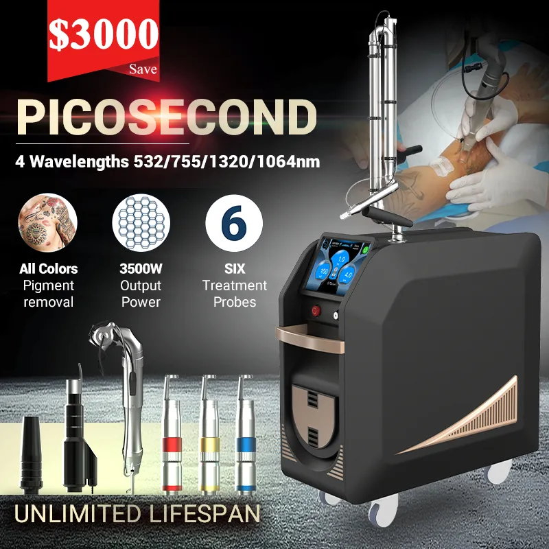 Picosecond laser tatuering avlägsnande laser pico andra maskin multifunktion bärbar och yag laser 532nm 1064nm carbon peel q-switched