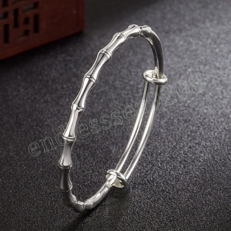 925 Sterling Silver Vintage Fine Bamboo Armbanden Bangles For Women Fashion Designer Party Wedding Accessories Sieraden Geschenken