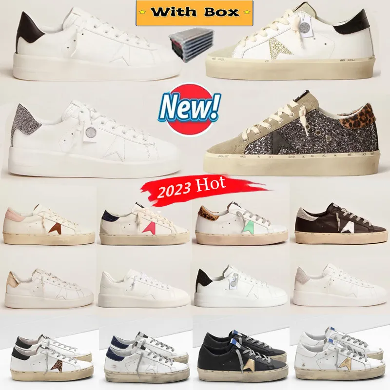 2023 Excellent Retro With Original Box Golden Casual Shoes HiStars Designer Super Star goosesity Sneakers Women Luxury Sequin Italy Classic White Do -Old Dirty shoes