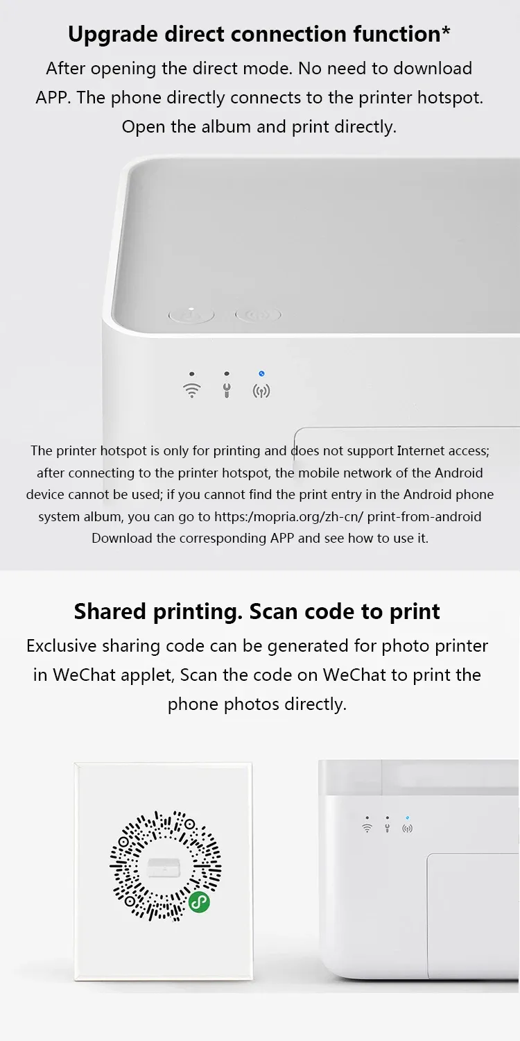 Xiaomi Mijia Photo Printer 1S Haute Définition Couleur Sublimation 3/6  Pouces Portable Photo Papier Portable Smart APP Imprimante À Distance Du  115,46 €