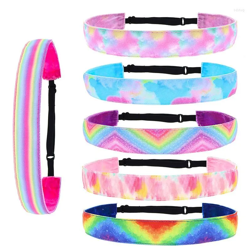 Hair Accessories No Slip Adjustable Elastic Headbands For Girls Tie Dye Stretch Head Band Girl Teens Sweet