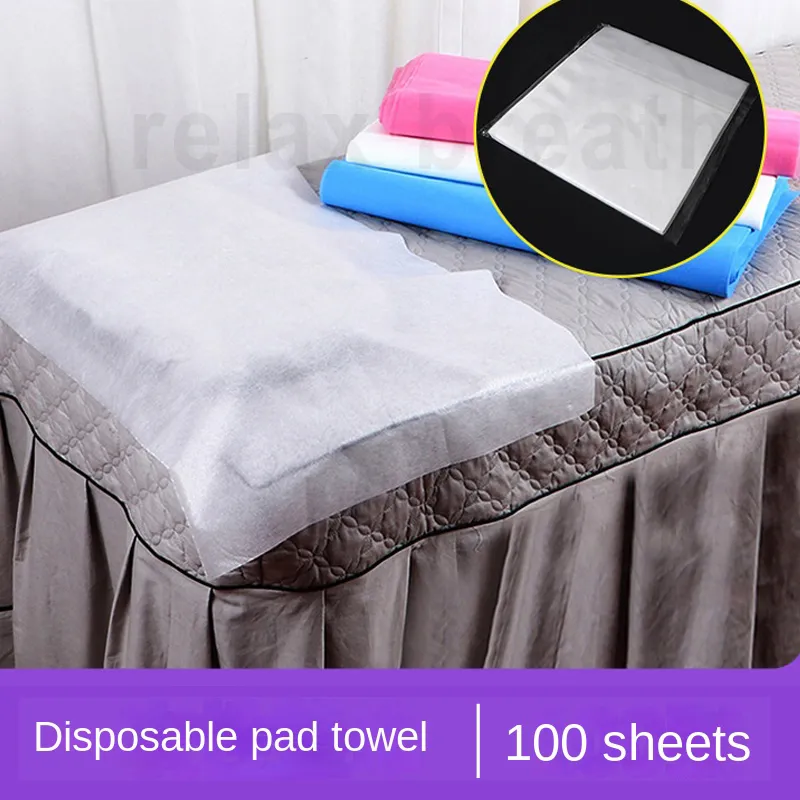 100pcs disposable Beauty salon sheets non-woven massage bedside pillow thickened single lying towel disposable Hotels spa pad