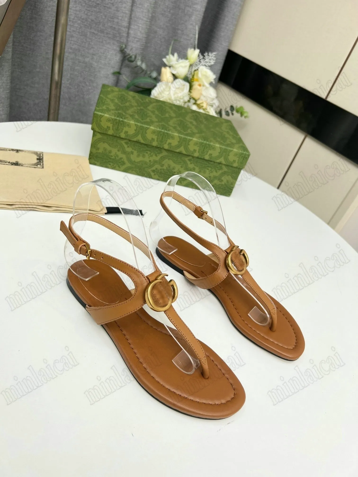 5mm Flat Leather Thong Sandals