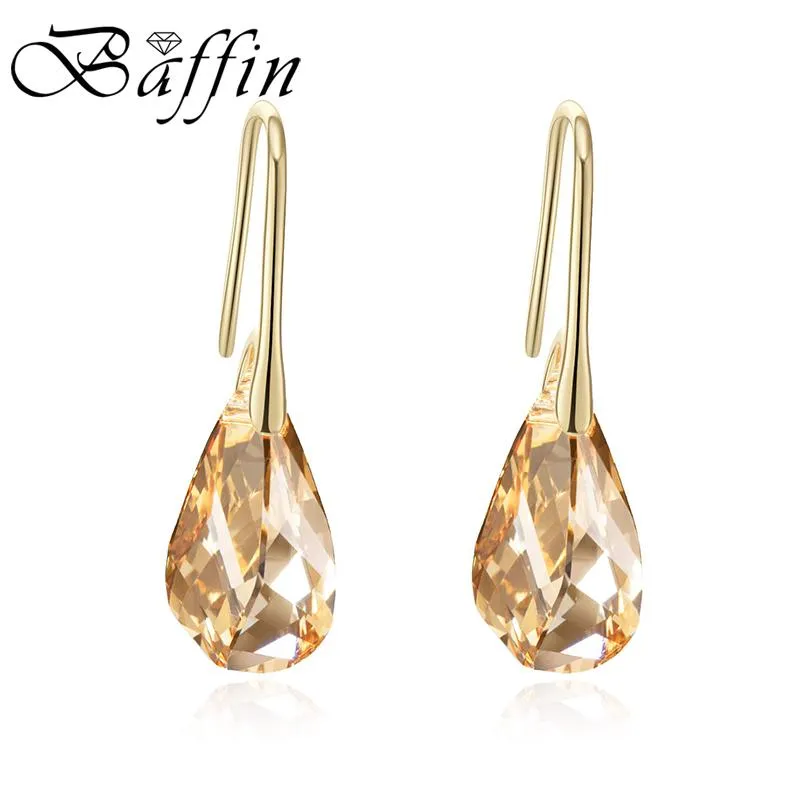 Knot Trendy Gold Color Helix Pendant Drop Earrings Real Crystals From Austria For Women Party Statement Indian Jewelry Friends