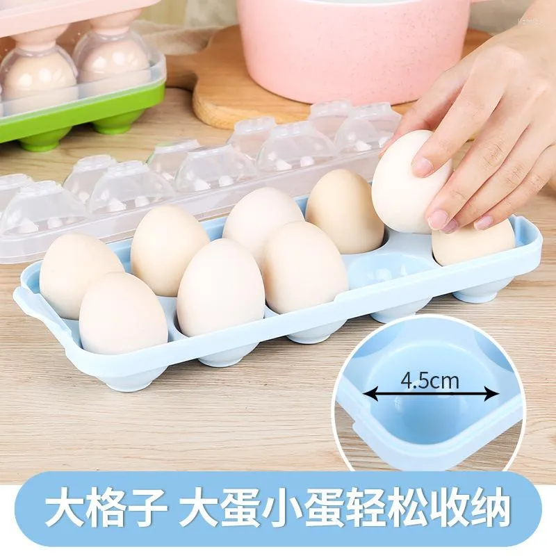 Opslagflessen 10 roosters eieren transparante dispenser organizer eierbladen houder doos koelkast scherpercontainer
