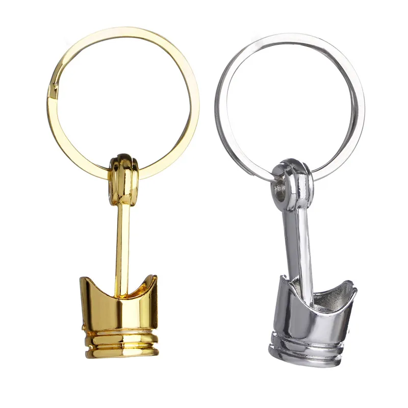Porte-clés en métal pour homme avec piston de voiture personnalisé Porte-clés cadeau d'anniversaire Porte-clés