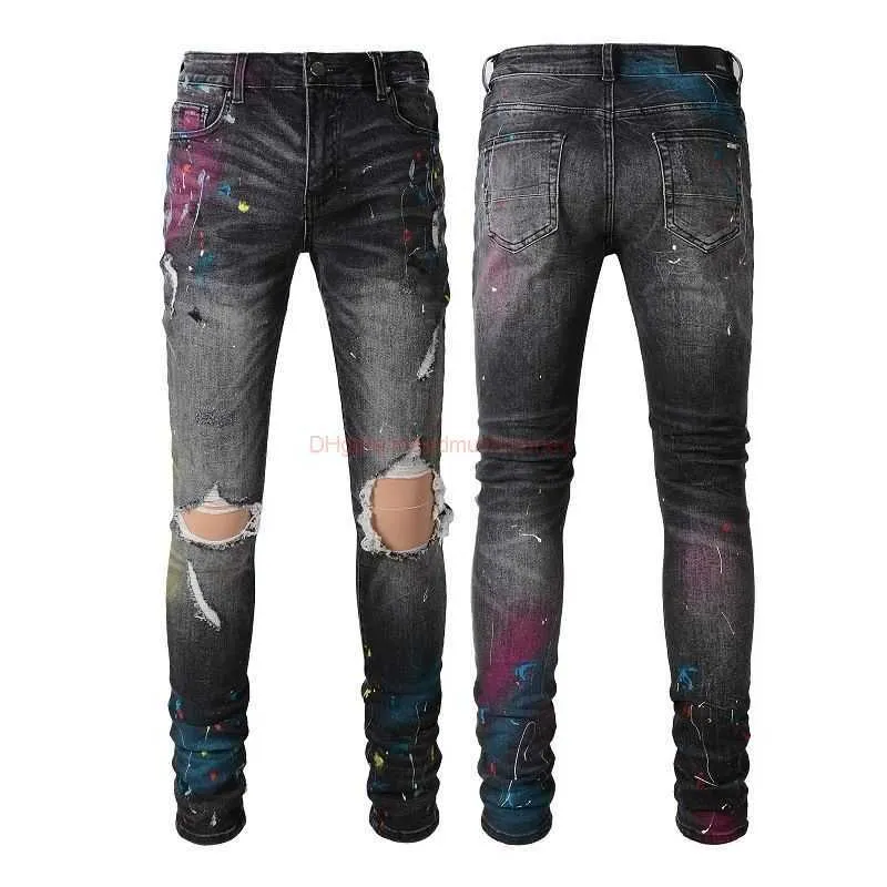 Roupas de grife amires jeans calças de jeans High Street Moda moda joelho moer
