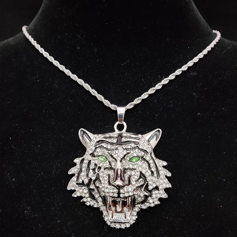 Iced out tiger pendant sales