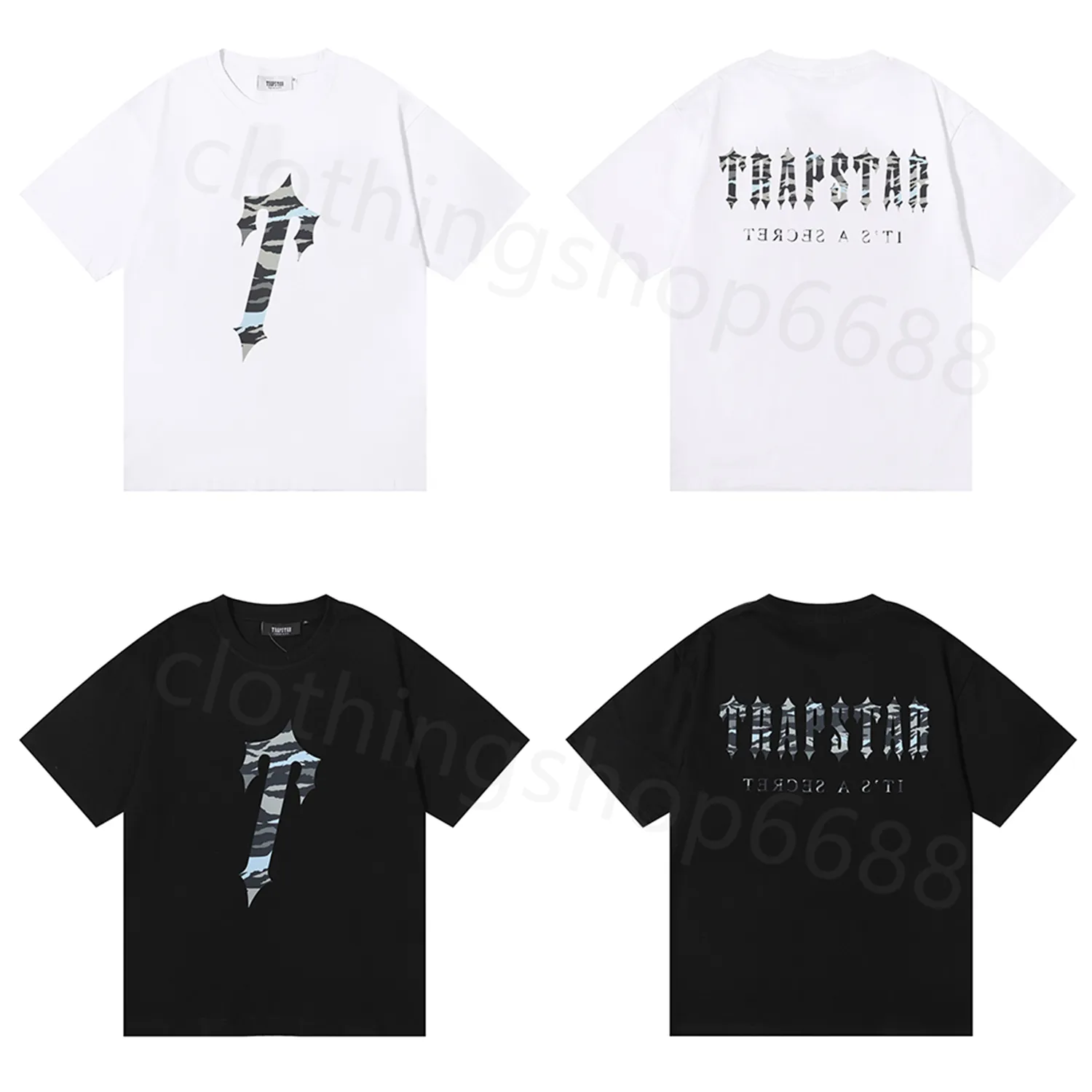 メンズトラップスター tシャツデザイナーシャツ男性用グラフィック半袖 tシャツデザイナー夏のストリートスポーツ服 tシャツ