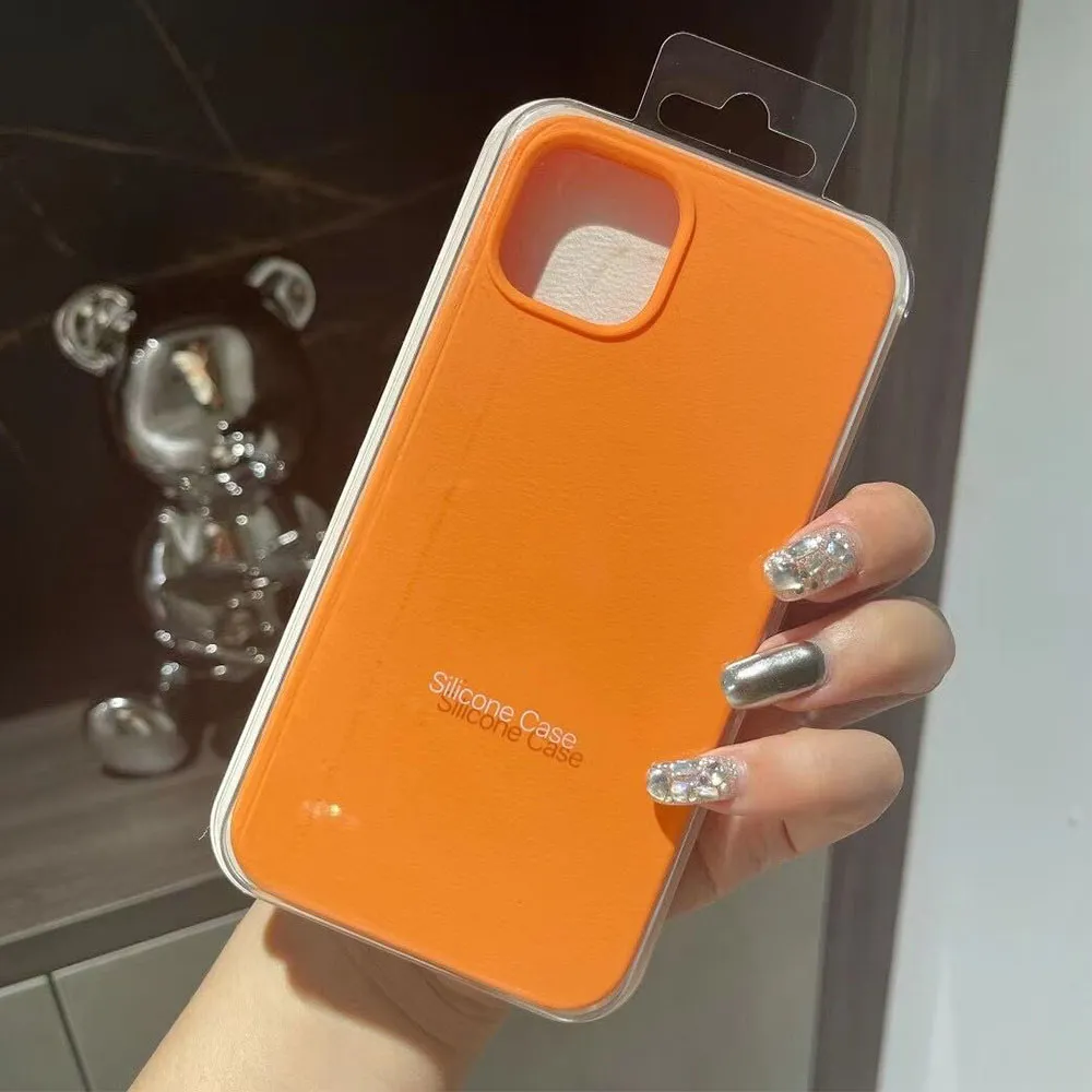 Vloeibare siliconen zachte hoesjes mobiele telefoon iPhone -hoesje schokbestendige luxe voor Apple iPhone 15 14 13 12 Pro Max 11 Mini X XS 8 7 Cases Drop Protect Covers met verzegelde verpakkingen