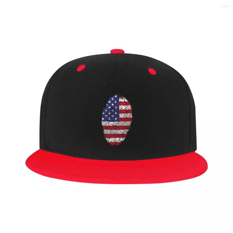 Boll Caps Classic Unisex USA Fingerprint Baseball Cap Vuxen National Pride Justerbar hiphophatt för män Kvinnor utomhus