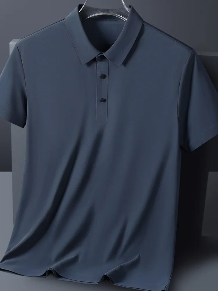 Men s Ice Silk Polo Shirts Breathable Quick Dry Nylon Golf T Shirts 8XL 7XL Summer Short Sleeve Casual Tops 2024