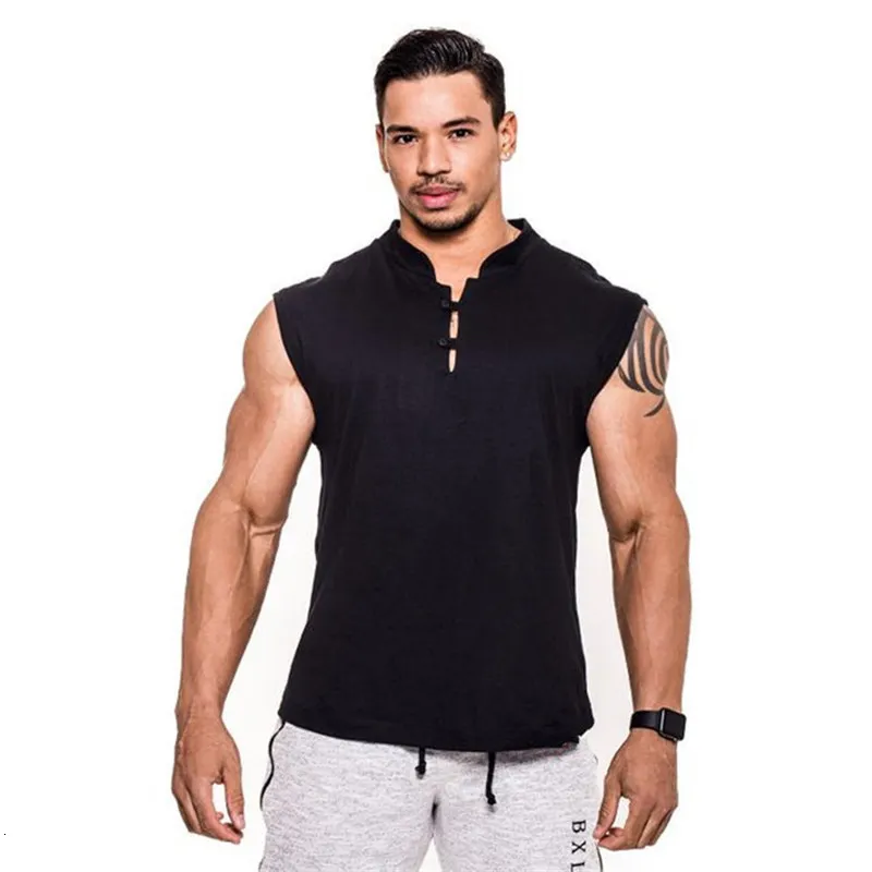 Men's Tank Tops Men's Vest Gyms sports Bodybuilding Fitness cotton leisure Sleeveless Singlet casual Top Vest Tank bodybuilding men clothes 230522