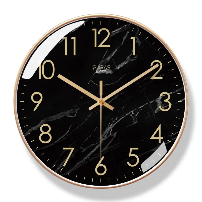Wanduhren nordische schwarze Uhr moderne Design kreativer großer Uhr Stummes Schlafzimmer Küche PVC Wohnzimmer Dekoration Geschenkwall