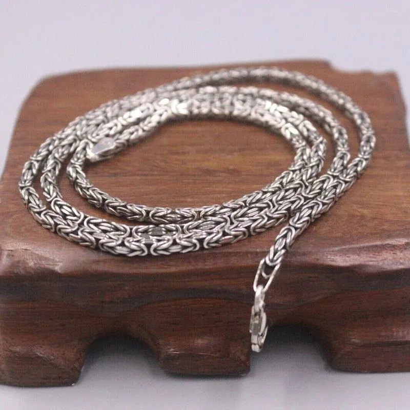 Chains Solid 925 Sterling Silver Necklace 2.5mm Byzantine Link Chain 17.7inch