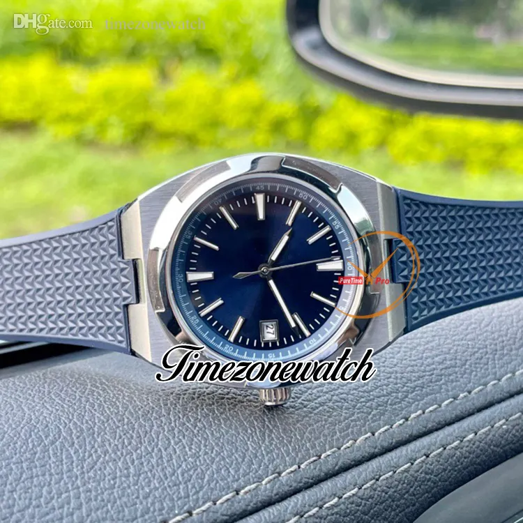Nouveau 41mm Overseas 4500V 110R B705 Miyota 8215 Montre automatique pour homme Cadran bleu Bo tier en or rose Bracelet en caoutchouc bleu 4500V