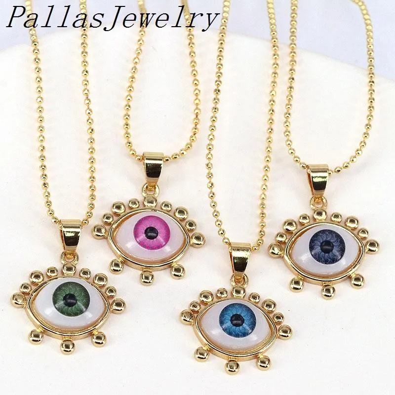 Naszyjniki 10pcs Złote Pleceniowe wisiorki Naszyjniki dla kobiet Prezent Nowy minimalistyczny turecki niebieski oko biżuteria