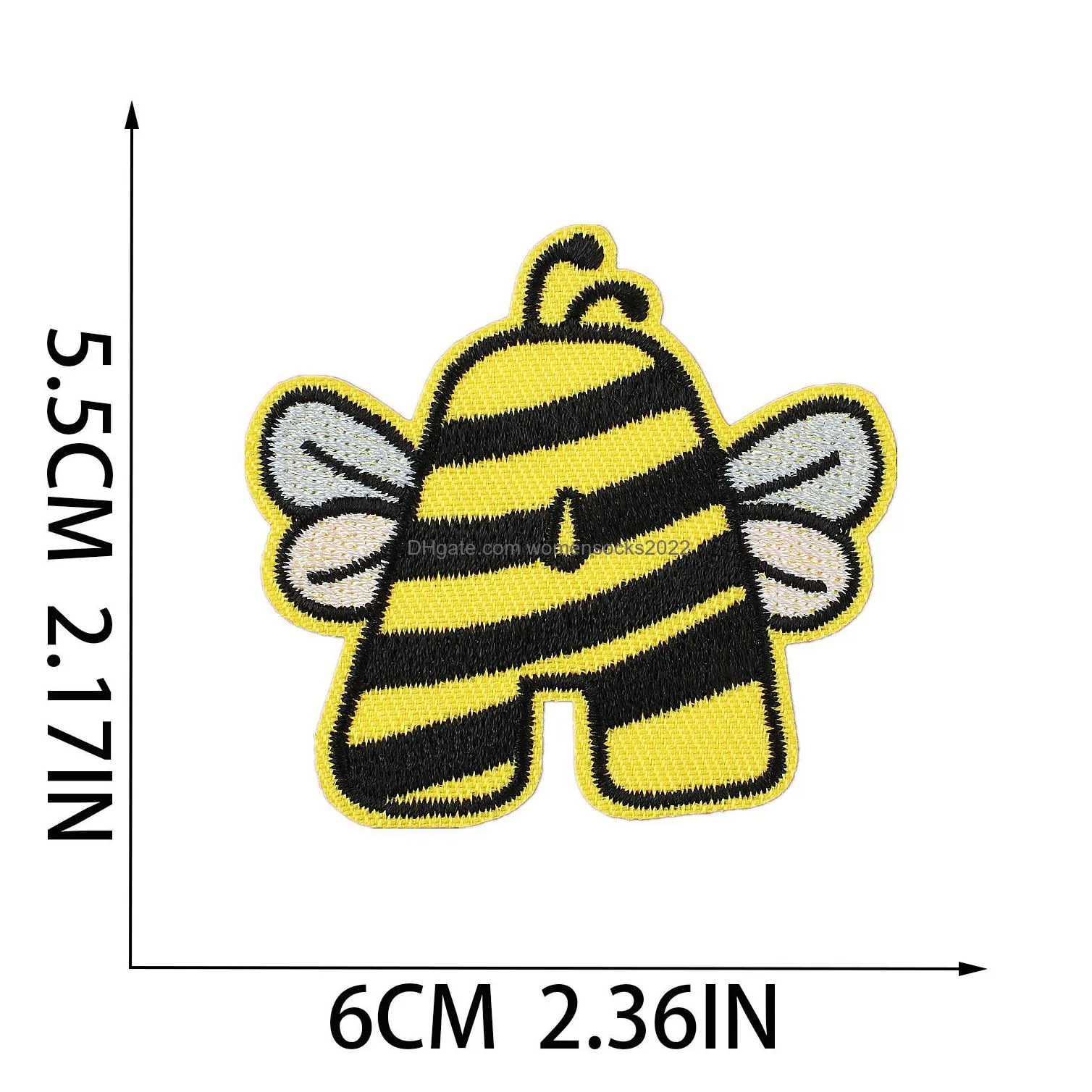 Nozioni di cucito Strumenti 5.5Cm Bee Emborideredes Notion Cute Cartoon Elements Letters Az Iron Ones per borse Giacche Tshirt Cappelli Clothe Dhnoz