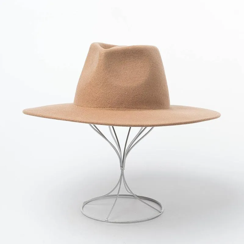 Weitkrempelnhüte Wolle Fedoras Herz Form großer Fedora Hut Unisex für Frauen Jazz Wolle Großhandel