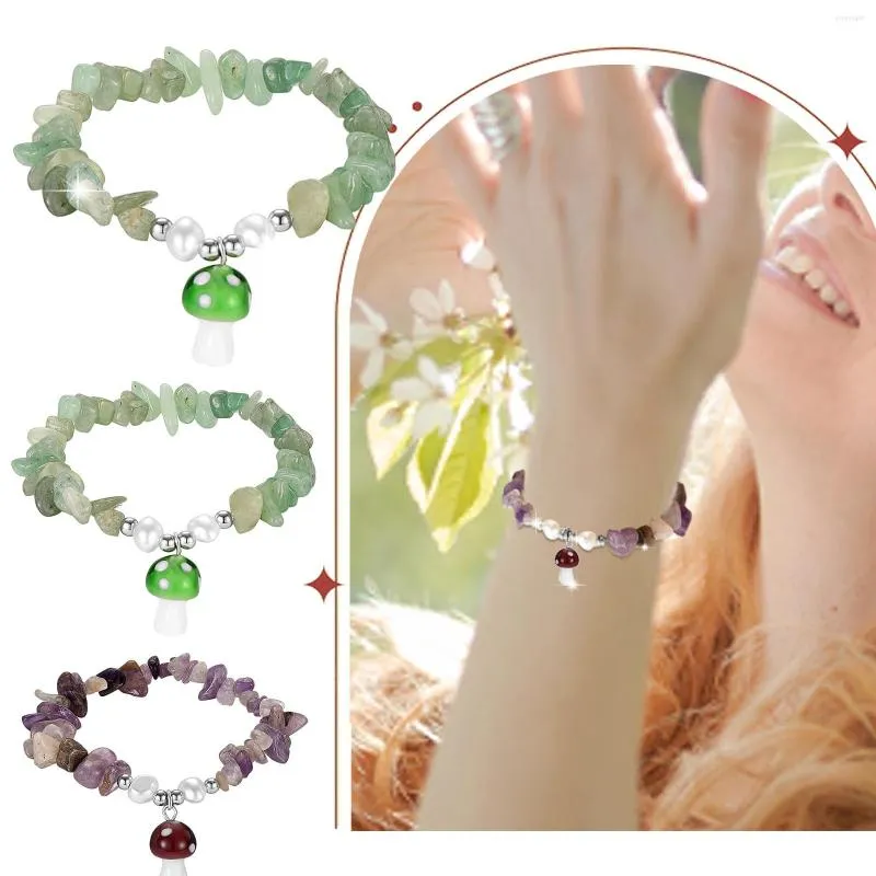Bangle armbanden voor vrouwen natuurlijke grindarmband kristal stretch kralen kleurrijke steen schattig