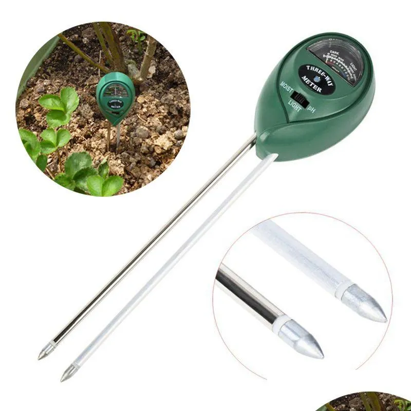 Andere Gartenbedarf Bodenfeuchtigkeitsmesser Thermometer 3 in 1 Pflanze Blume PH Tester Detektor Luftfeuchtigkeit Lichttest Sensor Drop Liefern Dhdal