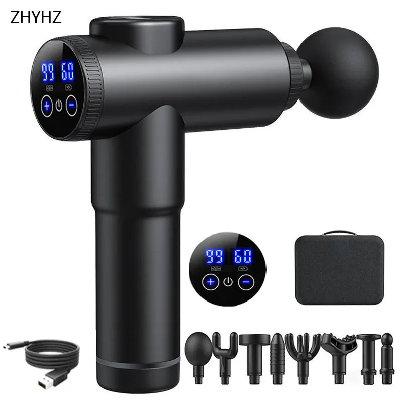 Massage Gun ZHYHZ High Frequency Deep Muscle Relaxation Electric Shock LCD Display Fascia Christmas Year Gift 230522