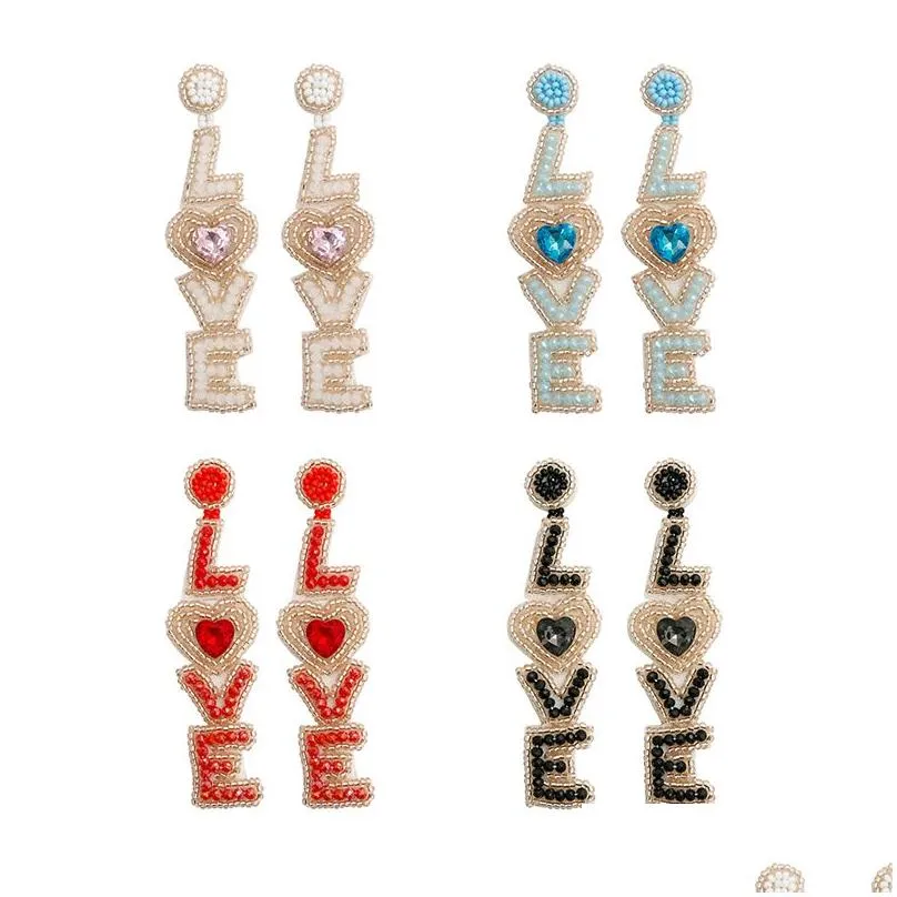 Stud Rice Bead oorbellen oorbuien Hand geweven kralen mode -accessoires Valentijnsdag cadeau drop levering sieraden dhznp