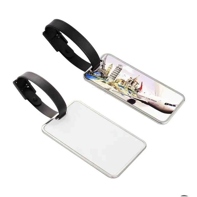 Keychains Lanyards Heat Transfer Metal Lage Tag Keychain Sublimation Blank Personality Aircraft Tags Hanging Buckle Diy Gift Drop Dhxqr