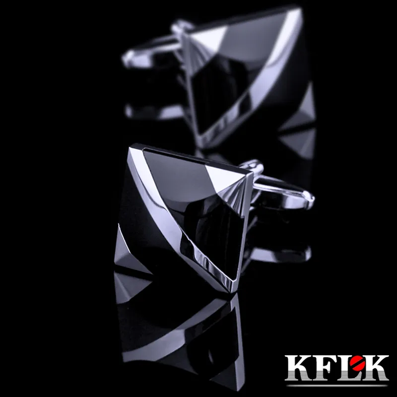 Kflk Jewelry Fashion Shirt Bufflinks para masculino Botões de manguito de manguito link preto gemelos de alta qualidade aboaduas convidados