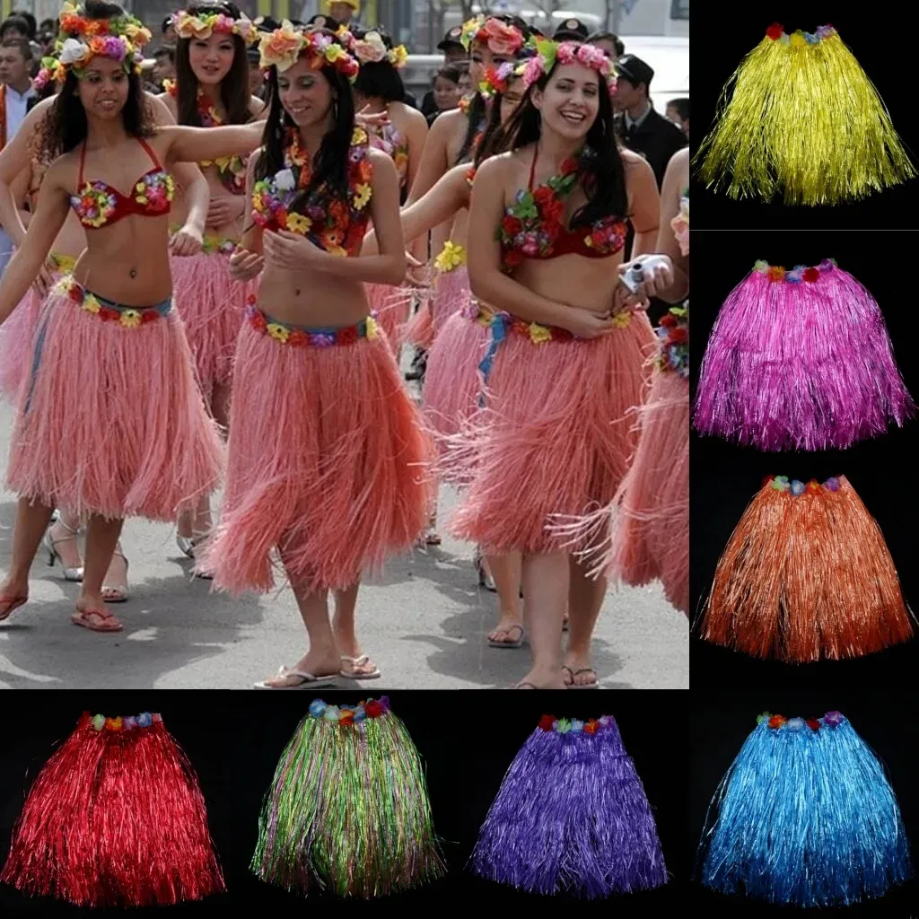 Gonna In Erba Gonne Hawaiane Luau Hula Decorazioni Feste Gonne In Erba  Multicolore Adulti Lunghezza 23 Pollici Da 3,63 €