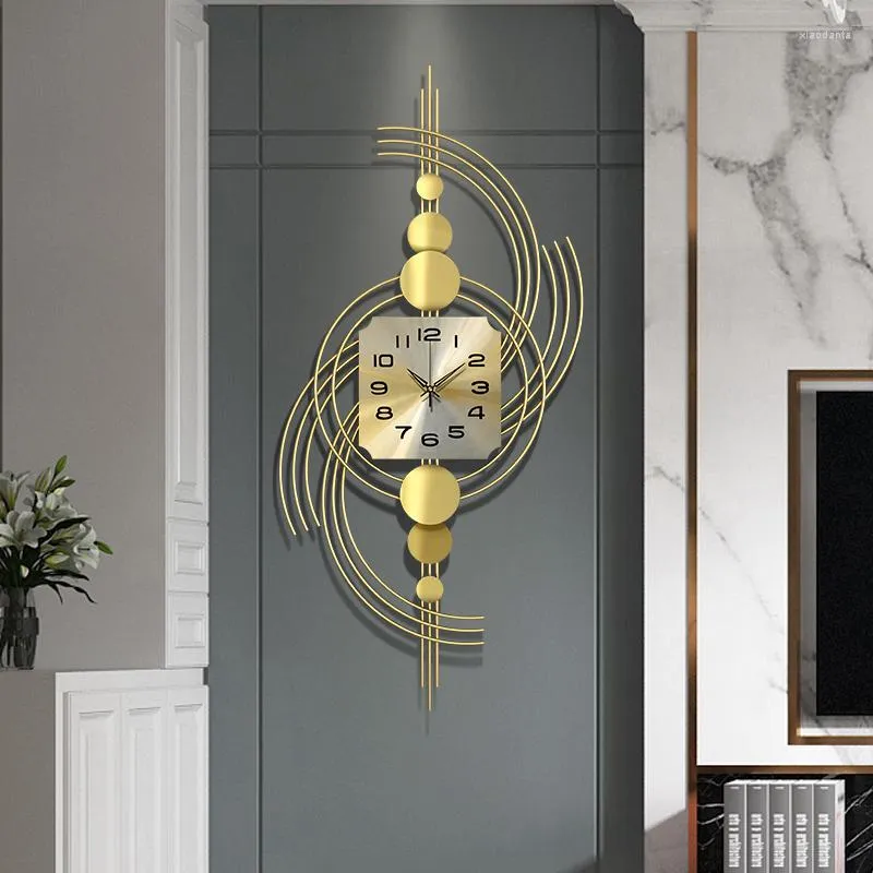 Wall Clocks Luxury Large Clock Geometry Mechanism Metal Modern Unique Art Silent Orologio Saat Parete House Decor YH