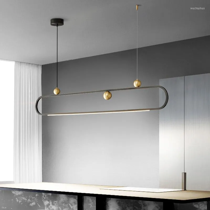 Lampy wiszące Postmodernistyczne minimalistyczny pasek LED LED żyrandola projektanta linii