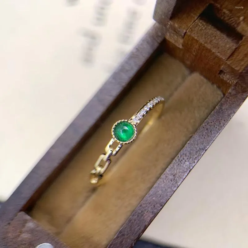 Cluster Ringe Simulation Grün Chalcedon Einfache Temperament Offenen Ring Weibliche Mode Hand Schmuck Zubehör Für Frauen Mann
