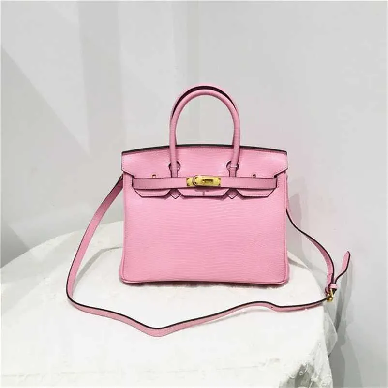 TAG TOTE 2024 Leisure Platinum Dames Lizard Patroon Gold Buckle Cow Leather Fashion Classic One-Shoulder Messenger