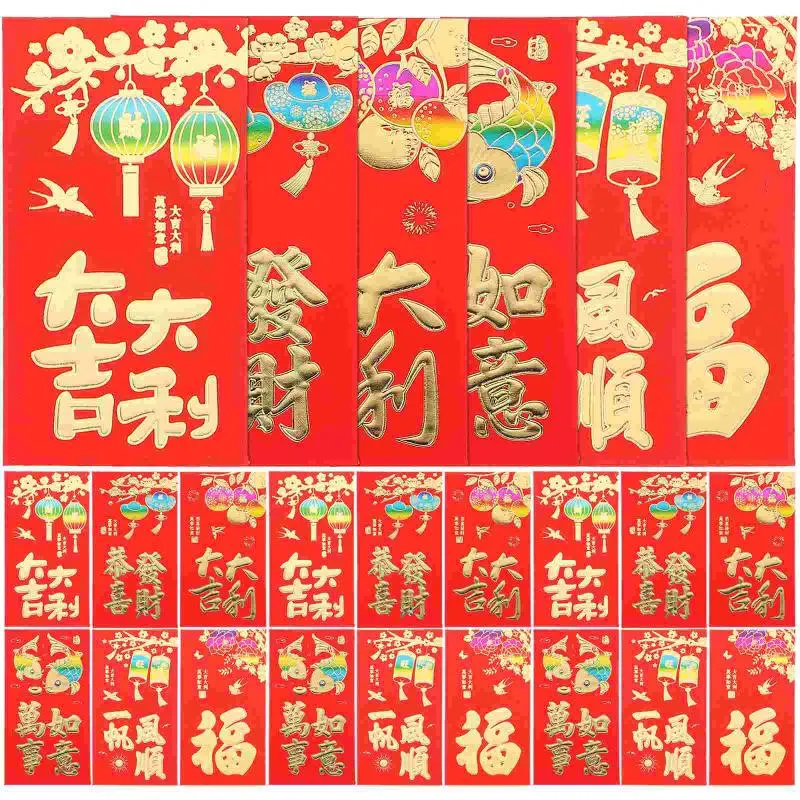 Geschenkwikkeling 30 PCS RODE ENVELOPE TAG POCKET HONG BAO Delicate Chinese stijl geld kous stuffers jaar gunst