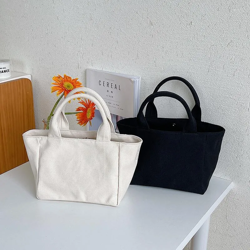 Avondtassen Koreaanse kleurblokkerende canvas handtas mode trend casual tote schouder messenger tas