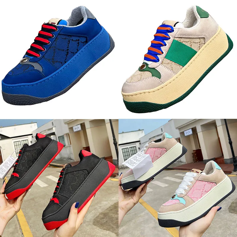 Männer Frauen Screener Designer Sportschuhe Luxus Screener Sneakers diskret ineinandergreifendes G 6CM erhöhtes Sohlendesign Mit Originalverpackung